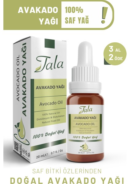 Saf Ve Doğal Avakado Yağı Soğuk Sıkım 20 Ml