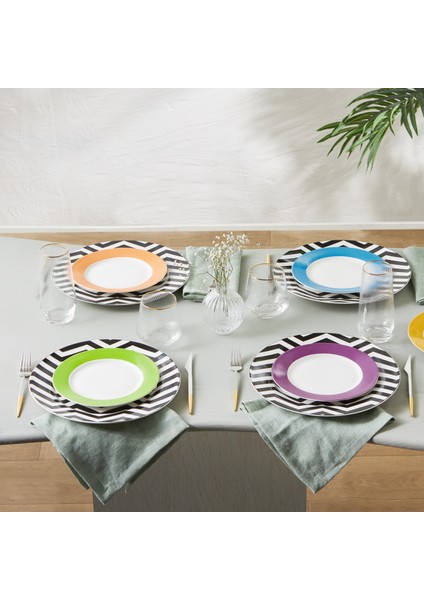 Zigzag 12 Parça 6 Kişilik Porselen Yemek Takımı