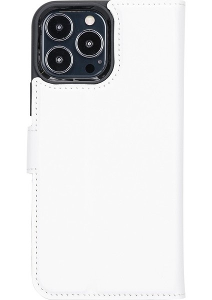 Apple iPhone 13 Pro Max Uyumlu Deri Cüzdanlı Kılıf F3 Beyaz indirimleri