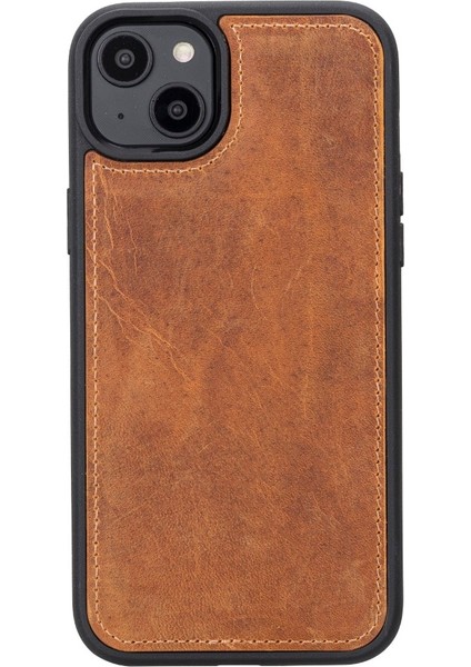 Apple iPhone 14 Plus Uyumlu Deri Cüzdanlı Kılıf Mwwn G19 Taba