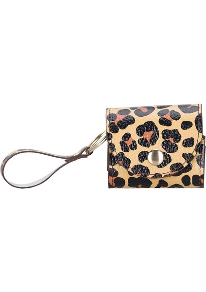 Apple Air-Podss 3.nesil Uyumlu Deri Kılıf Mai Snap Leopar