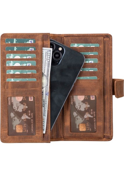 Coppet 6.7 Inch Uyumlu Deri Kartlıklı Kılıf G6 Taba