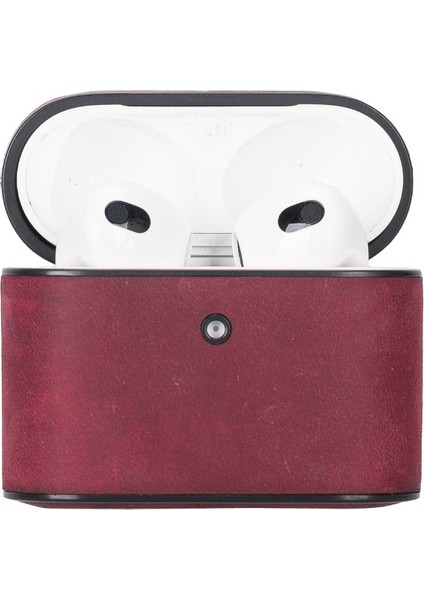 Casquet Apple Air-Podss 3.nesil Uyumlu Deri Kılıf Fuşya