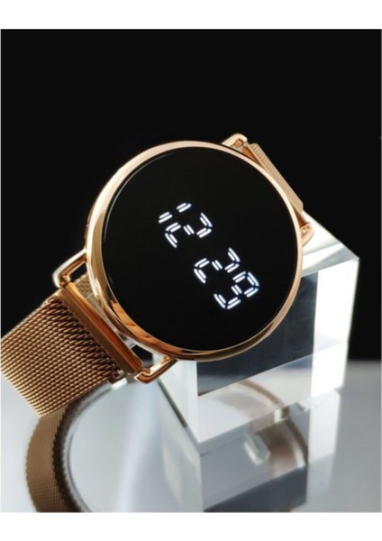 Erkek- Dijital Dokunmatik Kol Saati Mıknatıslı Kordon Rose Renk