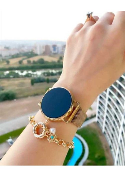 Yeni Model Hasır Gold Mıknatıslı Dokunmatik Unisex Kol Saati