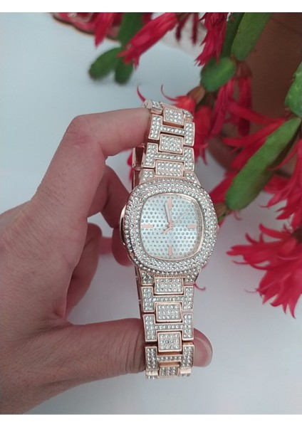 Kadın Rose Gold Petek Seri Zirkon Taşlı Kol Saati fiyatları