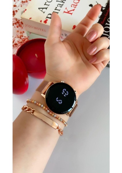 Unisex Tuşlu LED Saat Renkli Kasa ve Kordon Suya Dayanıklı Plastik Malzeme