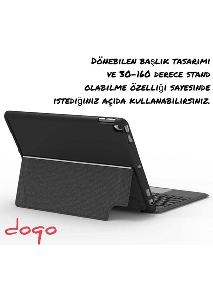 Ipad 10.2 (7.nesil) (8.nesil) (9.nesil) Uyumlu Manyetikli Standlı Mag Touchpad Klavyeli Kılıf