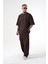 Oversize Premium Caddy Flamli Jersey T-Shirt Kahve 3