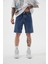 Loose Fıt Denim Bermuda Şort Koyu Mavi 1