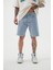 Loose Fıt Denim Bermuda Şort Açık Mavi 1