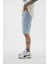 Loose Fıt Denim Bermuda Şort Açık Mavi 2