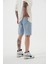 Loose Fıt Denim Bermuda Şort Açık Mavi 3