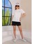 Kadın T-Shirt Şort Günlük Spor Takım, Şortlu Pijama Takımı Siyah 3
