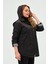 Seden Mevsimlik Büyük Beden Kadın Polyester Trençkot Mont 3