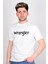 W211922102 Beyaz Önü Yazılı Bisiklet Yaka Erkek T-Shirt 1