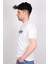 W211922102 Beyaz Önü Yazılı Bisiklet Yaka Erkek T-Shirt 2