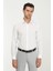 Beyaz Slim Fit Dokuma Klasik %100 Pamuk Gömlek 1
