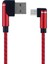 90 Derece Şarj Kablo Kırmızı Micro USB Sarj Kablosu(Hızlı Şarj Desteği+Görüntü Aktarım Desteği) 1