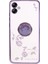 Samsung Galaxy A04 Için 4g Rhinestone Kickstand Telefon Kılıfı Çiçek Deseni Tpu Elektroplatma Kapağı (Yurt Dışından) 1