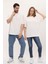 Unisex Kırık Beyaz Oversize Bol Kalıp Basic T-Shirt (Sevgili Çift Kombini Tavsiyesi) 1