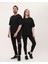 Unisex Siyah Oversize Bol Kalıp Basic T-Shirt (Sevgili Çift Kombini Tavsiyesi) 1