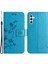 Samsung Galaxy A24 Için 4g Baskılı Kelebek Çiçek Telefon Kılıfı Pu Deri Cüzdan Stand Telefon Kapağı Kayış (Yurt Dışından) 1