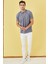 AC&Co / Altınyıldız Classics Erkek Çekmeyen Pamuklu Kumaş Slim Fit Dar Kesim Lacivert Kıvrılmaz Polo Yaka Tişört