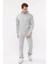 Erkek Gri Kapüşonlu Sweatshirt Şardonlu 4