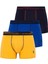Erkek Saks Lacivert Sarı 3'lü Boxer 80178 1