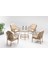 Zen Masalı Çay Seti Bahçe ve Balkon Mobilyası Takımı (1+1+1+1+ Çap 110 Masa), Krem 1