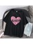 Black Pink Heart Siyah Oversize T-Shirt 2