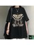 Butterfly & Mushrooms Siyah Oversize T-Shirt 1