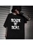 Rock 'N' Roll Siyah Oversize T-Shirt 1