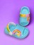 Çocuk Mavi Renk Figürlü Yeezy Önü Açık Kaydırmaz Sandalet Crocs Terlik 4