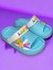 Çocuk Mavi Renk Figürlü Yeezy Önü Açık Kaydırmaz Sandalet Crocs Terlik 5