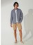 Slim Fit Düğmeli Yaka Düz Lacivert Erkek Gömlek GM1008400238 3
