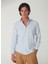 Slim Fit Klasik Yaka Armürlü Mavi - Buz Erkek Gömlek GM2024700404 2