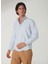 Slim Fit Klasik Yaka Armürlü Mavi - Buz Erkek Gömlek GM2024700404 1