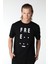 Erkek Bisiklet Yaka Kısa Kollu Regular Fit Baskılı Tişört Siyah 1