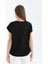 Kadın Siyah Düşük Kol Pamuklu Örme T-Shirt 2