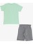 Girls & Boys Erkek Çocuk Şortlu Takım Kaplan Baskılı 1-4 Yaş, Su Yeşili 2