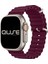 Ocean Loop Silikon Kordon, Apple Watch Series SE/11/10/9/8/7/6/5/4/3 ile Uyumlu, 42mm/41mm/40mm/38mm, Mürdüm 4