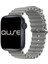 Ocean Loop Silikon Kordon, Apple Watch Series SE/10/9/8/7/6/5/4/3 ile Uyumlu, 49mm/46mm/45mm/44mm/42mm, Gri 2