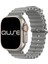 Ocean Loop Silikon Kordon, Apple Watch Series SE/10/9/8/7/6/5/4/3 ile Uyumlu, 49mm/46mm/45mm/44mm/42mm, Gri 4