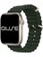 Ocean Loop Silikon Kordon, Apple Watch Series SE/11/10/9/8/7/6/5/4/3 ile Uyumlu, 49mm/46mm/45mm/44mm, Zeytin Yeşili 3