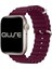 Ocean Loop Silikon Kordon, Apple Watch Series SE/11/10/9/8/7/6/5/4/3 ile Uyumlu, 49mm/46mm/45mm/44mm, Mürdüm 3