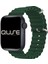 Ocean Loop Silikon Kordon, Apple Watch Series SE/11/10/9/8/7/6/5/4/3 ile Uyumlu, 49mm/46mm/45mm/44mm, Çam Yeşili 2
