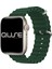 Ocean Loop Silikon Kordon, Apple Watch Series SE/11/10/9/8/7/6/5/4/3 ile Uyumlu, 49mm/46mm/45mm/44mm, Çam Yeşili 3
