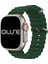 Ocean Loop Silikon Kordon, Apple Watch Series SE/11/10/9/8/7/6/5/4/3 ile Uyumlu, 49mm/46mm/45mm/44mm, Çam Yeşili 4